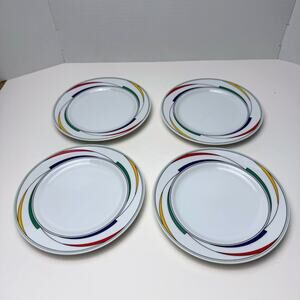 VTG 80s International Fine China Rhythm Flash Japan Set 7 Salad Plates 7.5” Rare